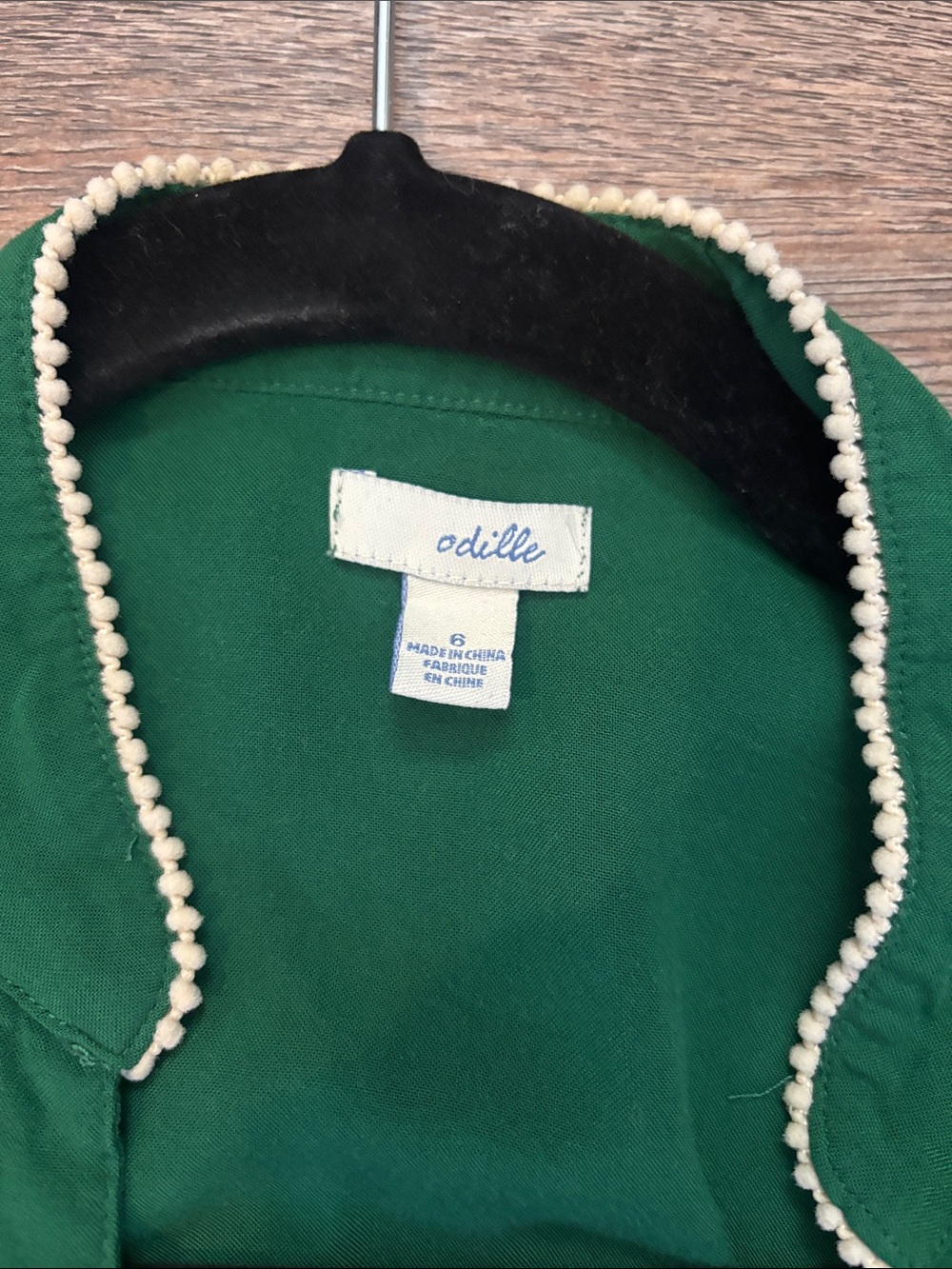 Odille Emerald Green Ruffle-Trim Button Front Blouse - Picture 2 of 5